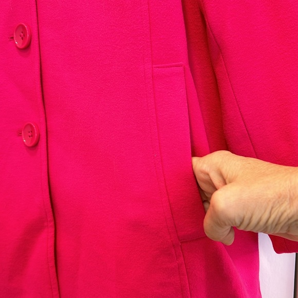 Rafaella Weekend Hot Pink Button Front Lined Coat sz.XL - Picture 4 of 10